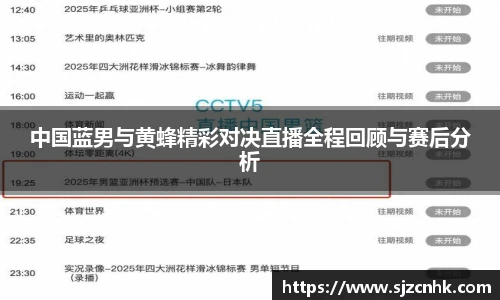 中国蓝男与黄蜂精彩对决直播全程回顾与赛后分析